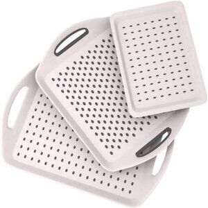 New 3PCS Anti-Slip Food Serving Tray |Breakfast Tray |Dinner, Bed Tray |Lap Tray